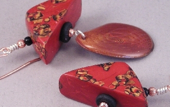 red copper mokume earrings