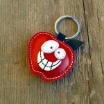 Handmade Leather Keychain Red Apple FREE shipping by triballi