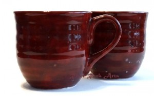 handmade coffee mugs burgundy