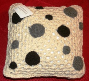 handmade crochet pillow alpaca yarn