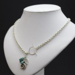 Charm Necklace with Turqoise & Hill Tribe Silver