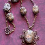 Crazy Lace Agate in Brass