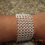 European 4-1 Silver Plated Cuff Bracelet