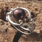 Revolutions~handmade ring with Swarovski pearl