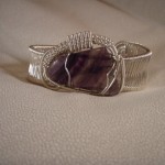 Fluorite & Sterling Silver Wire Wrap Bracelet