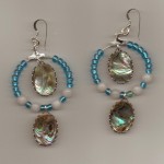 Abalone Glass & Stone Hoop Earrings designsbymarcia