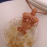 Adagio-Copper Wirewrapped Quartz Donut Necklace