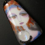 FORTUNETELLER PAINTED FUSED GLASS PENDANT