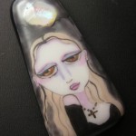 GOTHIC CINDERELLA PAINTED FUSED GLASS PENDANT