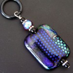 RHAPSODY BLUE FUSED DICHROIC GLASS CABACHON PENDANT