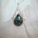Simply Stated Laboradite Chain & Wire Wrapped Pendant