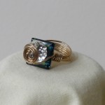 Stack of Sparkle Wire Wrapped Swarovki Crystal Rondelle Ring