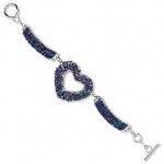 Blue Peacock Heart Bracelet