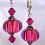 Deep Rose Lampwork Glass Earrings