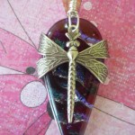 Dragonfly Drop Fused Glass Pendant