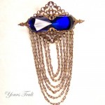 Edwardian Filigree Brooch Royal Blue Riches