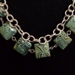 Forest Kaleidoscope Handmade Sterling Silver & Green Swirled Glass Necklace
