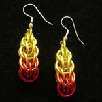 Full Persian Flame Drop Chainmaille Earrings