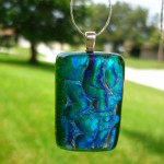 Green & Blue Fused Glass Pendant