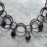 Ring-a-Ding-Ding-Handmade Gunmetal & Purple Chrysocolla Necklace