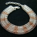 Silver with Rose Stripes Euro 6-in-1 Chainmaille Bracelet