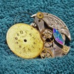Steampunk Brooch made from repurposed watches