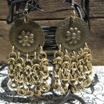 Byzantine_Mobius_Chainmaille_Brass_Flower_Earrings