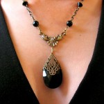 Ebony Teardrop Necklace