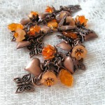 Orange Blossoms & Butterflies Charm Bracelet