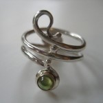 Sterling Silver & 14k Ring with Peridot