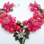 Wild Raspberry Flower Fairy Charm Bracelet