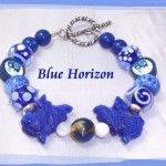 Blue Horizon Lampwork Moonstone and Sterling Bracelet