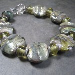 Celery River Rock Handcrafted Glass Bead Bracelet