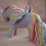Crocheted Rainbow Unicorn w Wings