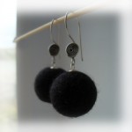 Handmade Black Felt Earrings