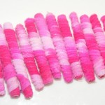 Pink Fuzzy Fiber Beads