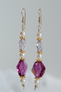 earrings pearl swarovski crystal handmade jewelry