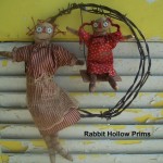 Primitive Momma & Me Raggedy Barb Wire Wreath Set