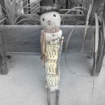 Primitive Rag Stuffed Winter Months Snowman