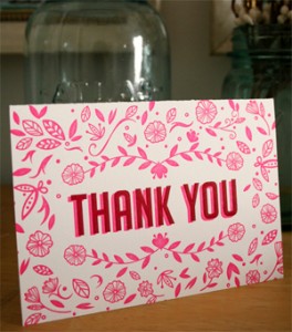 Figure 4: Thank you card image from Pink olive pinkolive.com/mod-thank-you.html