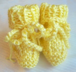 Knitted handmade booties