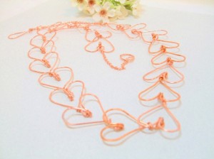 String of Copper Hearts necklace