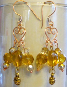 dangle earrings yellow