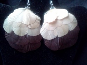 chocolate feather earrings