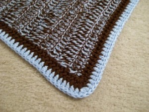 blue brown lap blanket