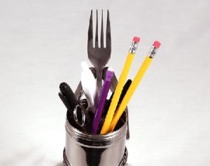 fork pencil holder handmade