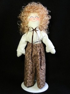 Handmade Rag Doll with Curly Blonde Hair by iKnitQuiltSew