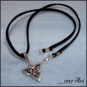 Celtic Necklace for Men on Black Suede Fathers Day Gift Idea by 1337Art