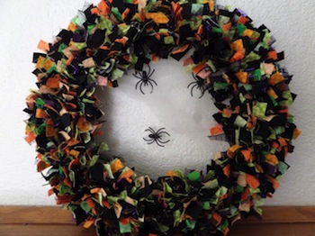 12 inch Halloween Rag Wreath by RagamuffinDesign