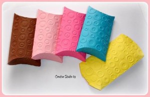 12 Spots and Dots Embossed Pillow Boxes Favor Box Gift Box CHOOSE YOUR COLORS 